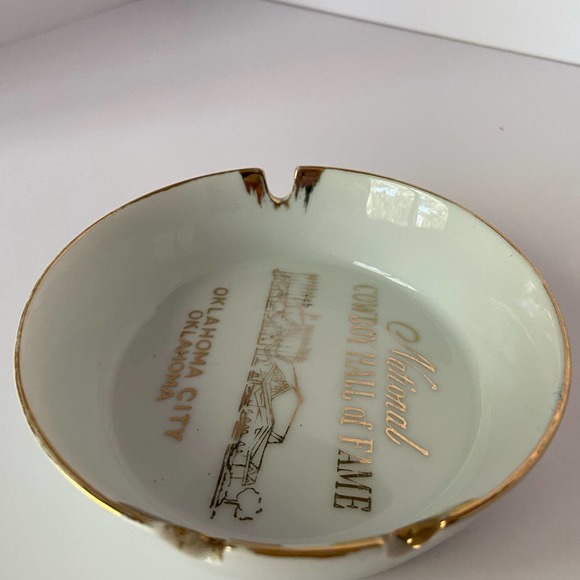 Ashtray National Cowboy Hall of Fame Oklahoma 22 Karat Gold Parksmith Corp VTG - Picture 3 of 8